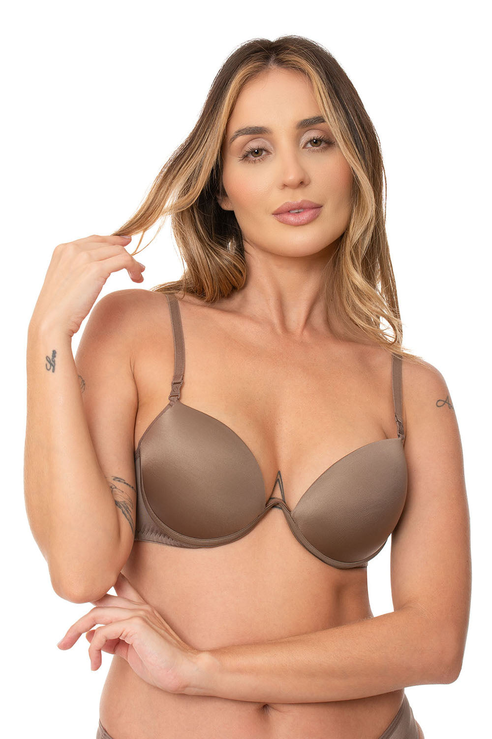 Conjunto Sutiã e Calcinha Lagasi Básico Castanho - REF. 9205