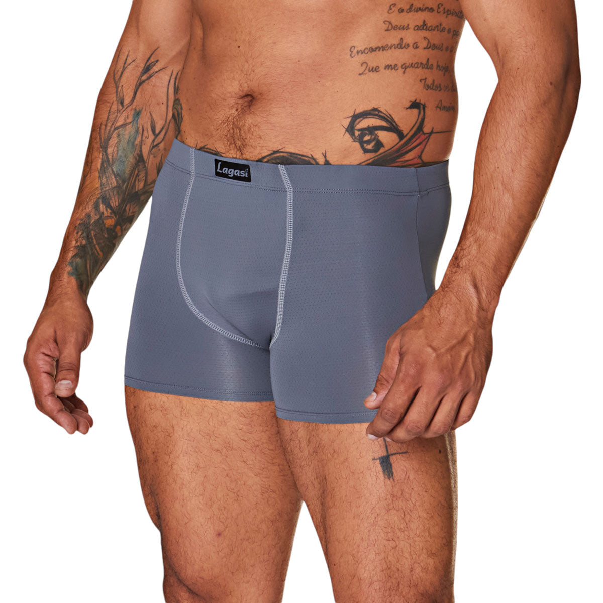Cueca Microfibra Masculina Adulto Lagasi Cinza New Trip - REF. 3000