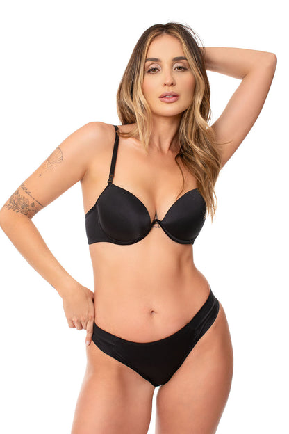 Conjunto Sutiã e Calcinha Lagasi Basico Preto -  REF. 9205