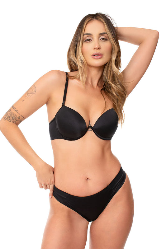Conjunto Sutiã e Calcinha Lagasi Basico Preto -  REF. 9205