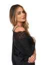 Robe Lagasi Microfibra C.Renda Preto - REF. 3112
