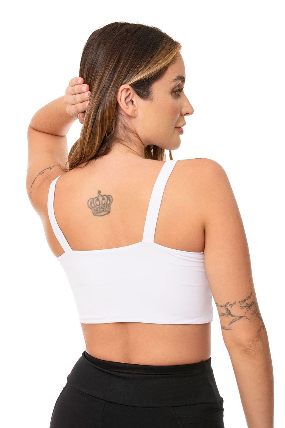 Top Fitness Lagasi Franzido Alça Larga Branco - REF. 3133