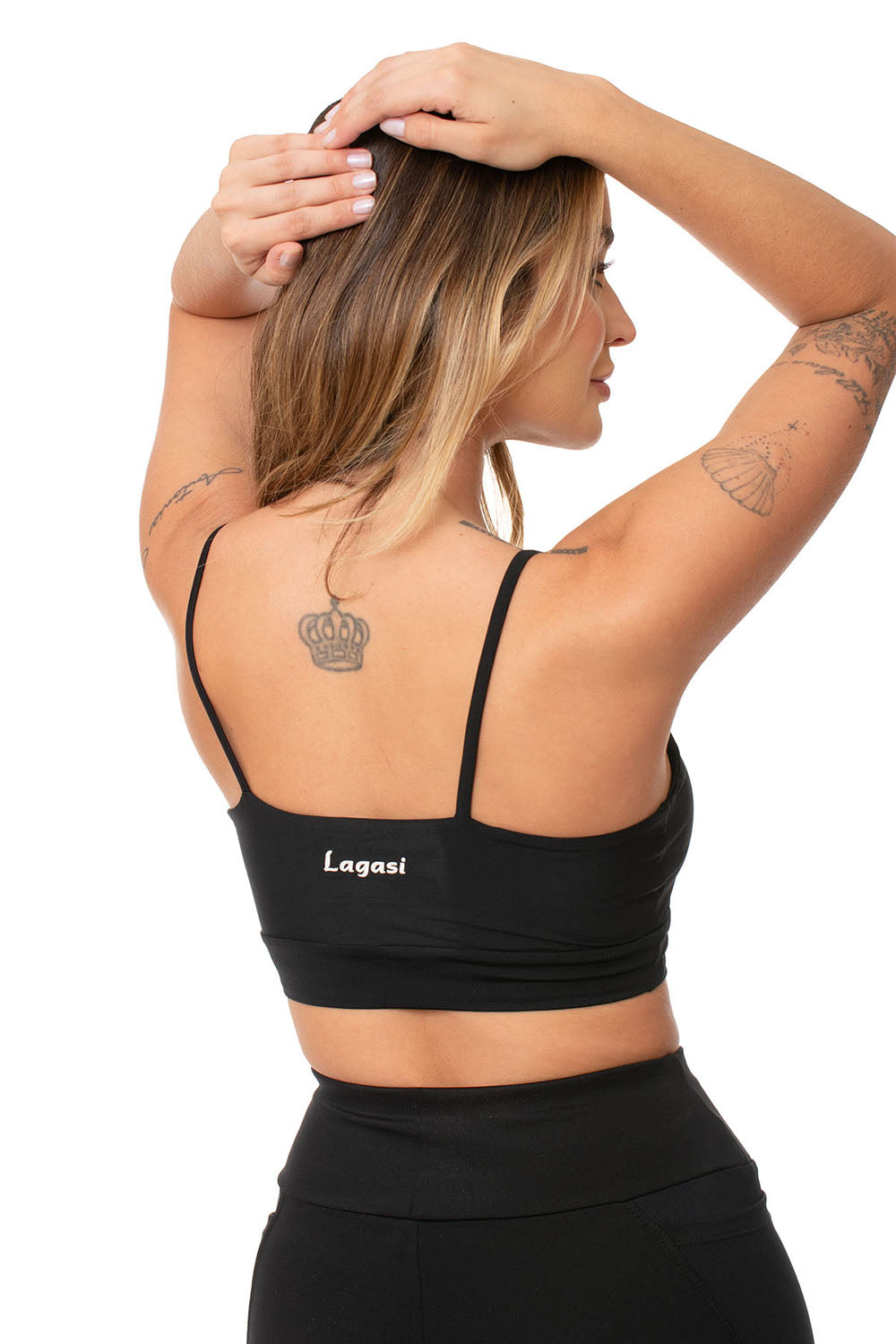 Top Fitness Lagasi Alça Fina com Cós Preto - REF. 3135
