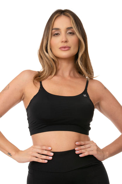 Top Fitness Lagasi Alça Fina com Cós Preto - REF. 3135