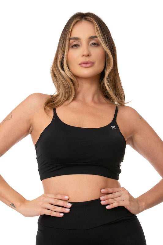 Top Fitness Lagasi Alça Fina com Cós Preto - REF. 3135