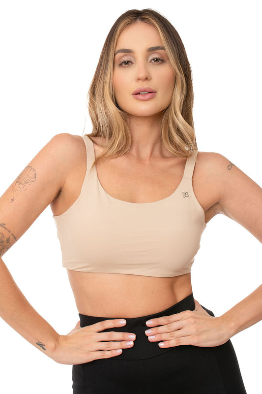 Top Fitness Lagasi Alça Larga Cós Embutido Chocolate - REF. 3191
