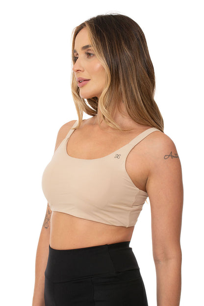 Top Fitness Lagasi Alça Larga Cós Embutido Chocolate - REF. 3191