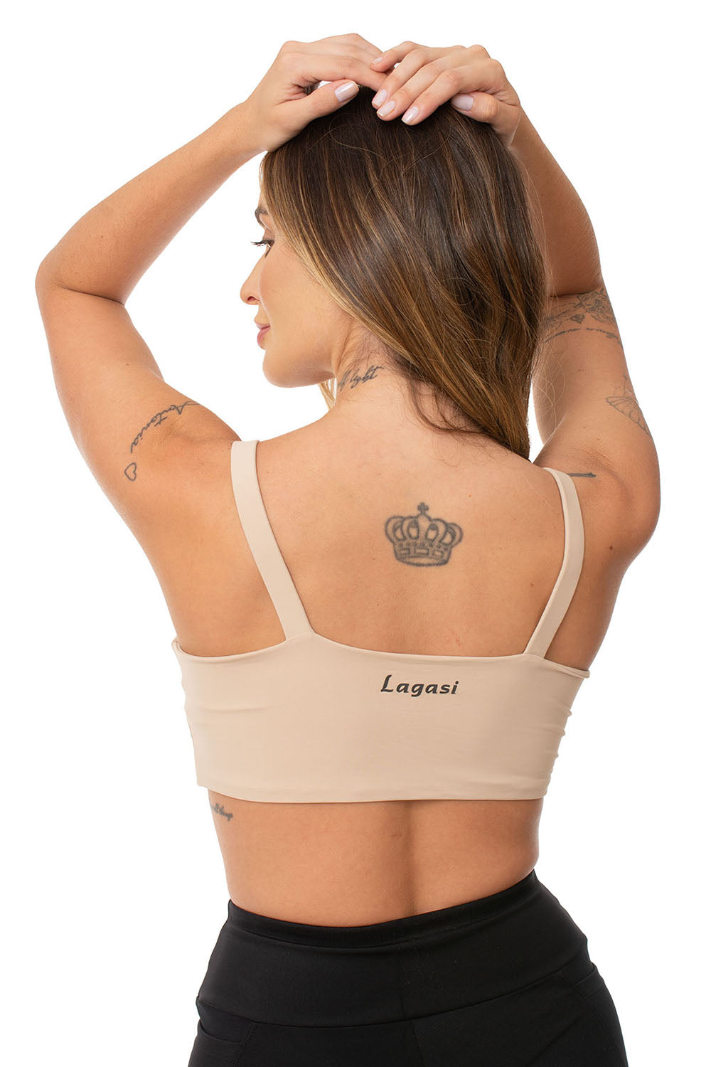 Top Fitness Lagasi Alça Larga Cós Embutido Chocolate - REF. 3191