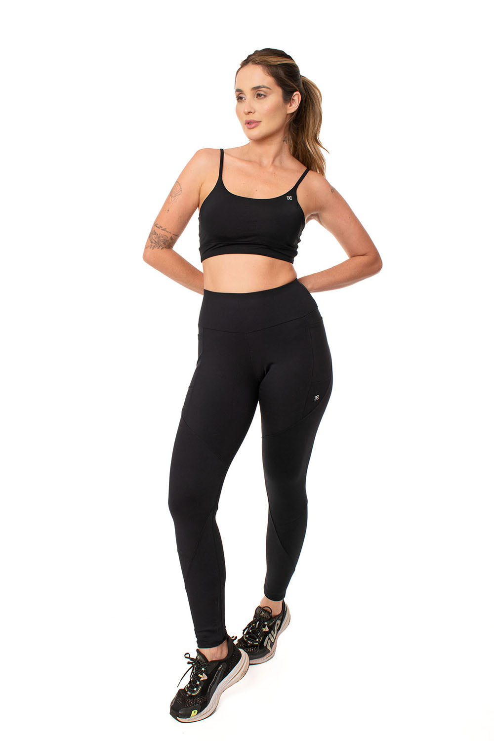 Calça Legging Lagasi Recorte e Bolso Preto - REF. 3157