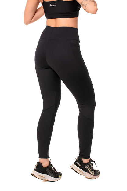 Calça Legging Lagasi Recorte e Bolso Preto - REF. 3157