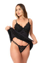 Camisola Lagasi Microfibra C.Renda Preto - REF. 3012
