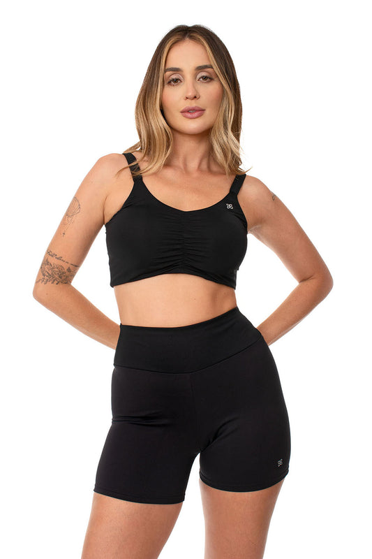 Short Fitness Lagasi Curto Meia Coxa Preto - REF. 3076